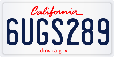 CA license plate 6UGS289
