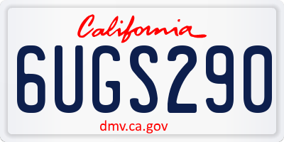 CA license plate 6UGS290