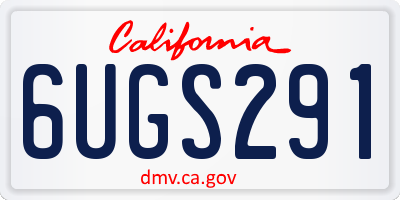 CA license plate 6UGS291