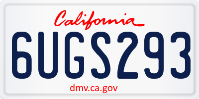 CA license plate 6UGS293