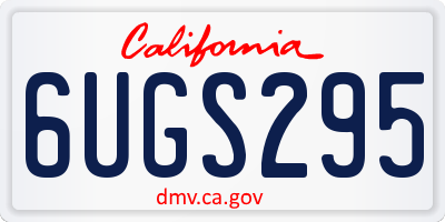 CA license plate 6UGS295