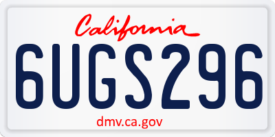 CA license plate 6UGS296