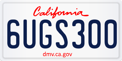 CA license plate 6UGS300