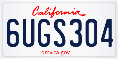 CA license plate 6UGS304