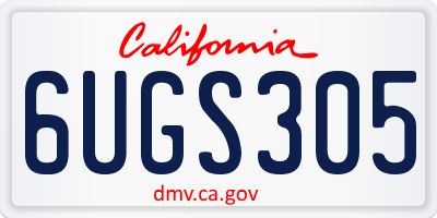 CA license plate 6UGS305