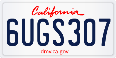 CA license plate 6UGS307