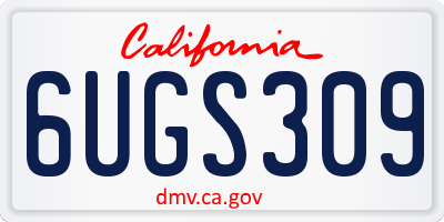 CA license plate 6UGS309