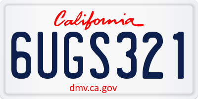 CA license plate 6UGS321