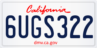 CA license plate 6UGS322