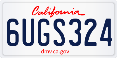 CA license plate 6UGS324