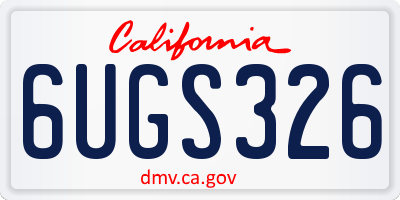 CA license plate 6UGS326