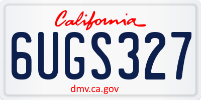 CA license plate 6UGS327