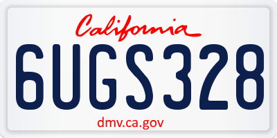 CA license plate 6UGS328