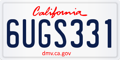 CA license plate 6UGS331