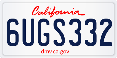 CA license plate 6UGS332