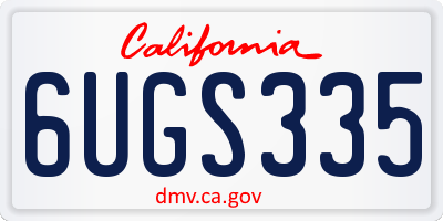 CA license plate 6UGS335