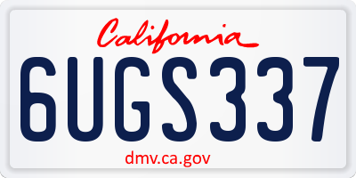 CA license plate 6UGS337