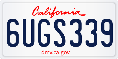 CA license plate 6UGS339