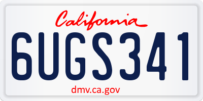CA license plate 6UGS341