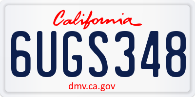 CA license plate 6UGS348