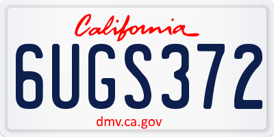 CA license plate 6UGS372