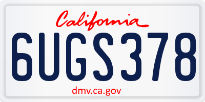 CA license plate 6UGS378