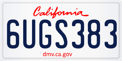 CA license plate 6UGS383