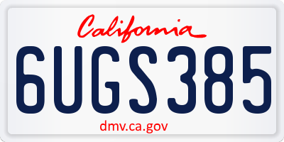 CA license plate 6UGS385
