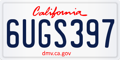 CA license plate 6UGS397