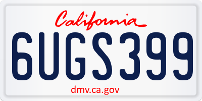 CA license plate 6UGS399