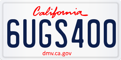 CA license plate 6UGS400
