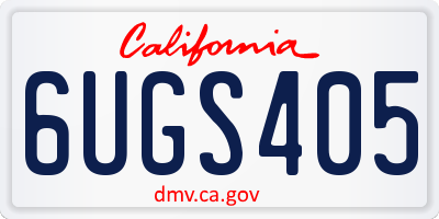 CA license plate 6UGS405