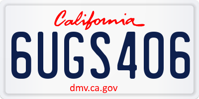 CA license plate 6UGS406