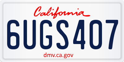 CA license plate 6UGS407