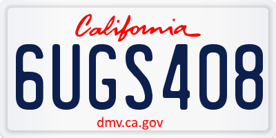 CA license plate 6UGS408