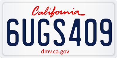 CA license plate 6UGS409