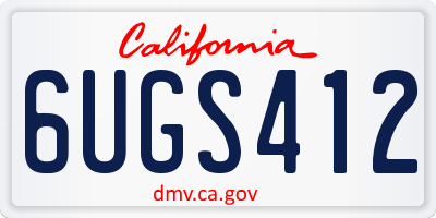 CA license plate 6UGS412