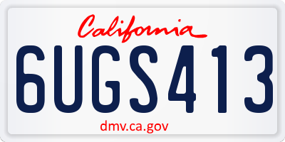 CA license plate 6UGS413