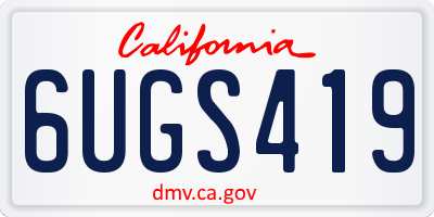 CA license plate 6UGS419