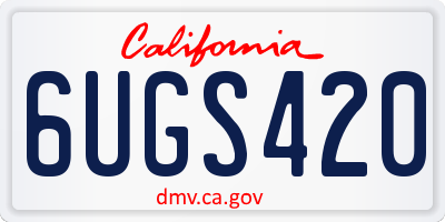 CA license plate 6UGS420