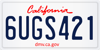 CA license plate 6UGS421
