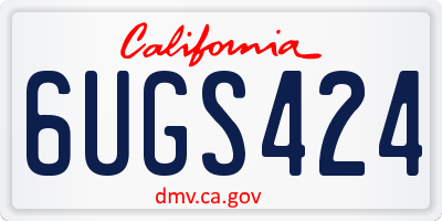 CA license plate 6UGS424