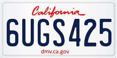 CA license plate 6UGS425