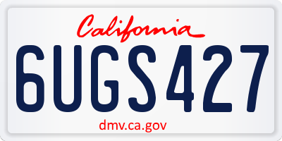 CA license plate 6UGS427