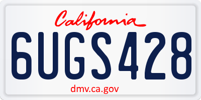 CA license plate 6UGS428