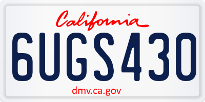 CA license plate 6UGS430