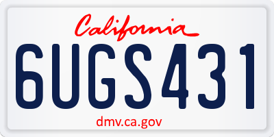 CA license plate 6UGS431