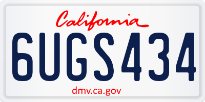 CA license plate 6UGS434