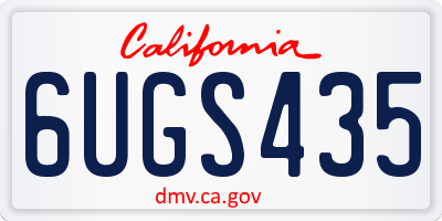 CA license plate 6UGS435