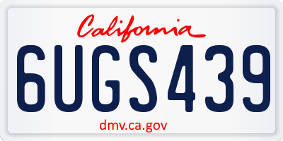 CA license plate 6UGS439
